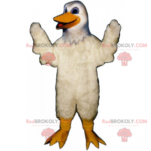 Mascota de pato blanco sonriente - Redbrokoly.com