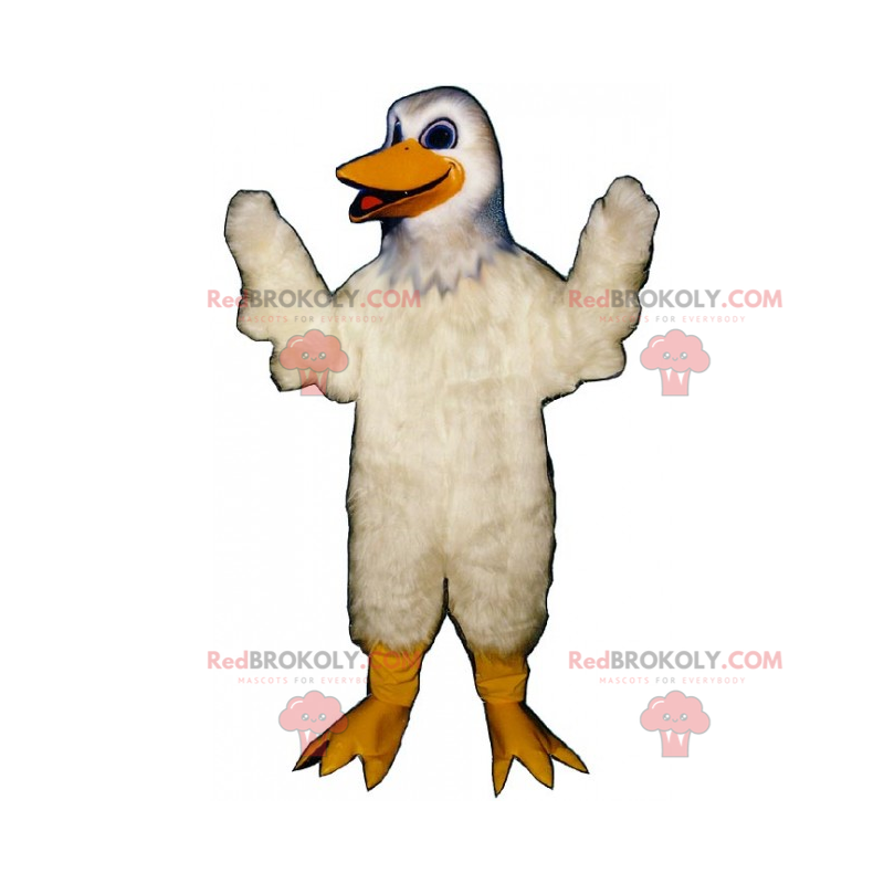 Mascota de pato blanco sonriente - Redbrokoly.com