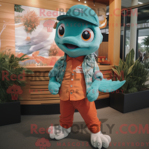 Turkis laks maskot kostume...
