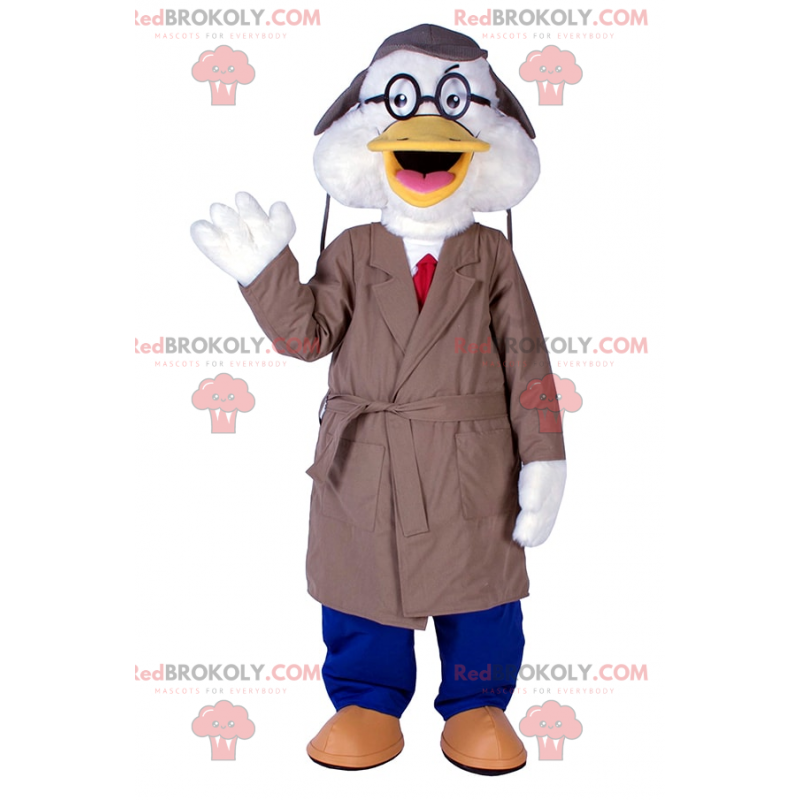 Kachní maskot oblečený jako učitel - Redbrokoly.com Kachní maskot oblečený jako učitel - Redbrokoly.com