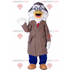 Mascotte de canard en tenue de professeur - Redbrokoly.com