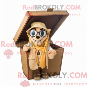 Tan Treasure Chest maskot...