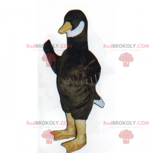Mascotte de canard noir a la queue blanche - Redbrokoly.com