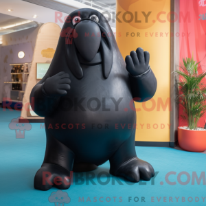 Sort hvalros maskot kostume...