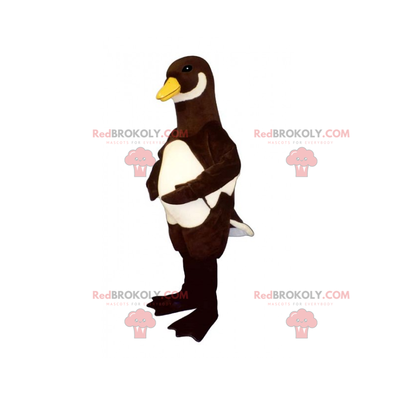 Mascote pato preto e branco - Redbrokoly.com