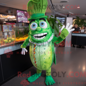 Grøn Ceviche maskot kostume...