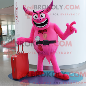 Pink Devil maskot kostyme...