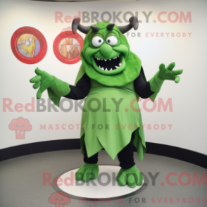 Fantasia de mascote Olive Devil com saia circular e presilhas de lenço - Mascotes do diabo - REBROKO_246936 - RedBrokoly.com