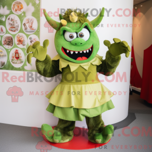 Olive Devil maskot kostume...