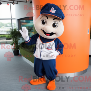 Navy orange maskot kostume...