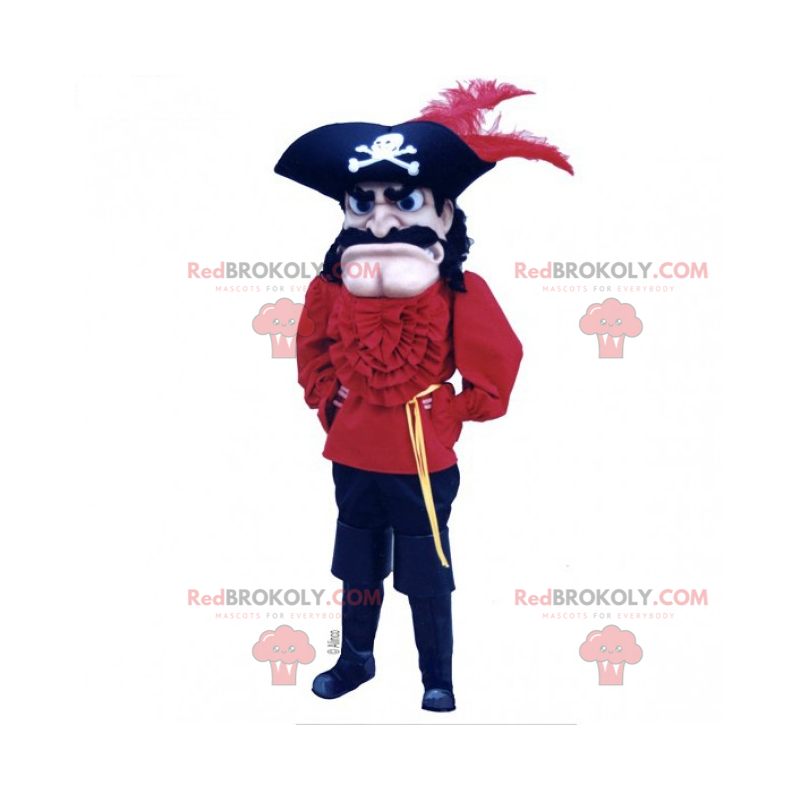Mascotte de capitaine bateau pirate - Redbrokoly.com