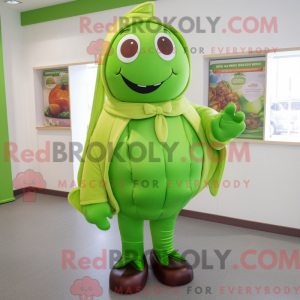 Lime grønn sjokolade maskot...