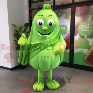 Lime grønn sjokolade maskot...