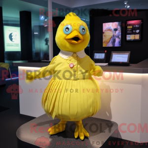 Citrongul kylling maskot...