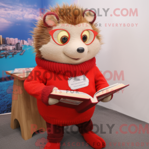 Red Hedgehog maskot kostume...