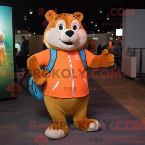 Orange Beaver Maskottchen...