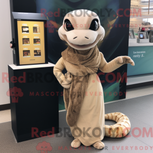 Beige Python mascot costume...