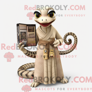 Beige Python mascot costume...