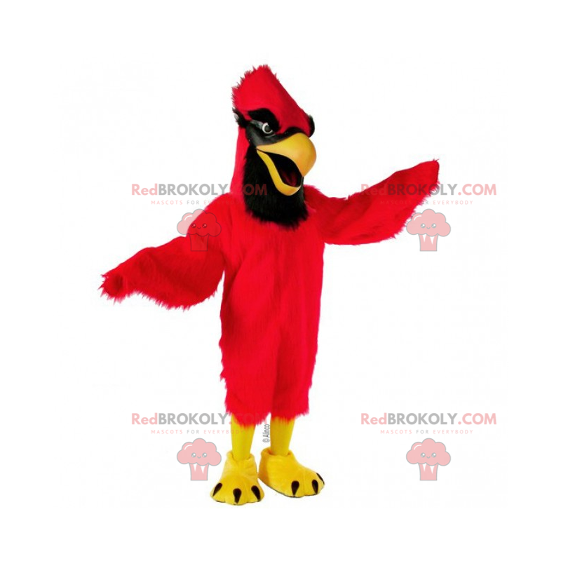 Mascotte de cardinal rouge et noir - Redbrokoly.com