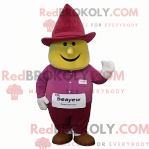Magenta Pear mascot costume...