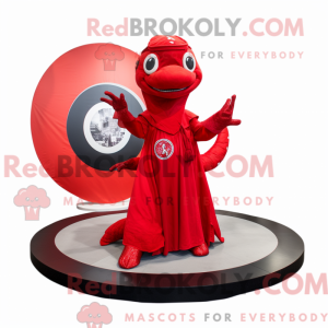 Rød Hydra maskotdraktfigur...