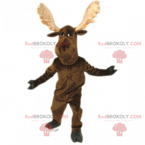 Mascotte de caribou avec grands bois - Redbrokoly.com