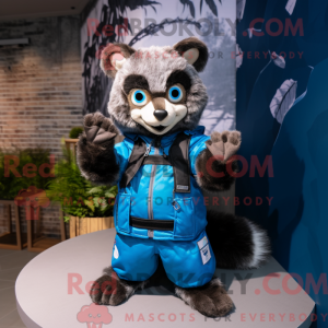 Blå Civet maskot kostume...