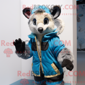 Blå Civet maskot kostume...