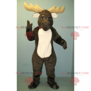 Mascotte de caribou noir et blanc - Redbrokoly.com