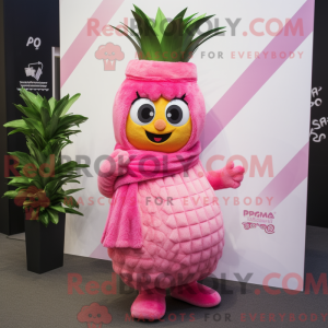 Roze aas mascottekostuum...