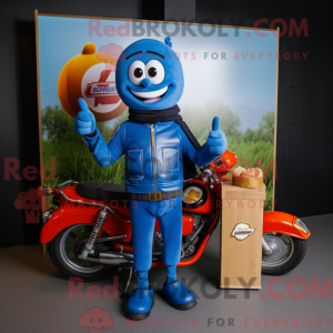 Blue Currywurst mascot...