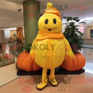 Lemon Yellow Pumpkin mascot...