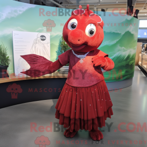 Maroon laks maskot kostume...