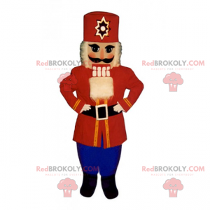 Mascote quebra-nozes vermelho e azul - Redbrokoly.com