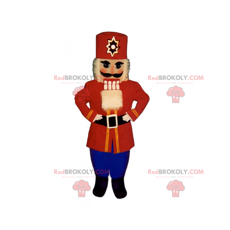 Mascote quebra-nozes vermelho e azul - Redbrokoly.com