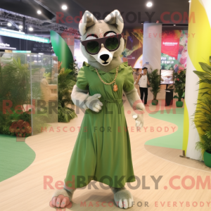 Olive Wolf-mascottekostuum...