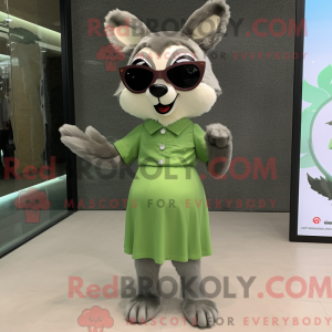 Olive Wolf-mascottekostuum...