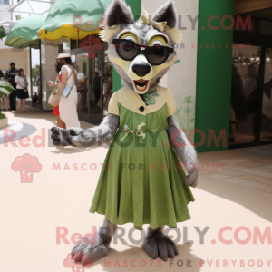Olive Wolf-maskotdraktfigur...