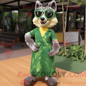 Olive Wolf-mascottekostuum...