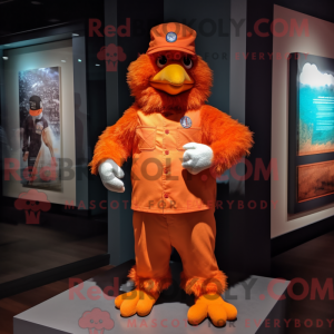Oranje kip mascottekostuum...