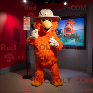 Oranje kip mascottekostuum...