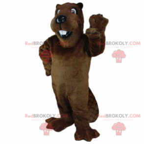 Tocando la mascota del castor - Redbrokoly.com