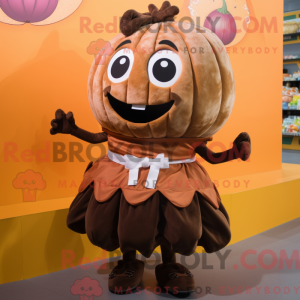 Brun græskar maskot kostume...