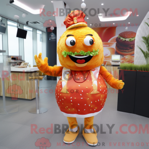 Orange hamburger maskot...