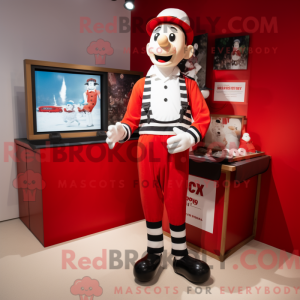 Rood Mime-mascottekostuum...