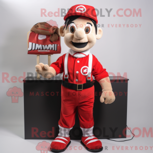 Red Mime-maskotdraktfigur...