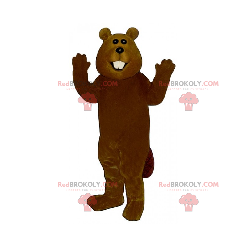 Mascote de castor com bochechas grandes - Redbrokoly.com