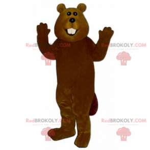 Mascote de castor com bochechas grandes - Redbrokoly.com