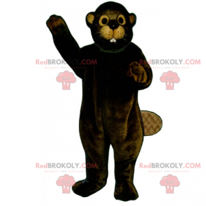 Beaver maskot med beige ører - Redbrokoly.com