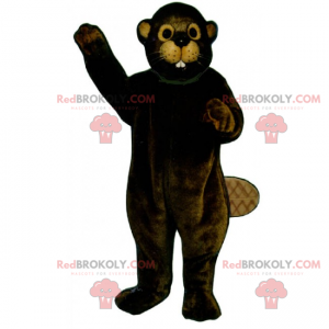 Mascote de castor com orelhas bege - Redbrokoly.com